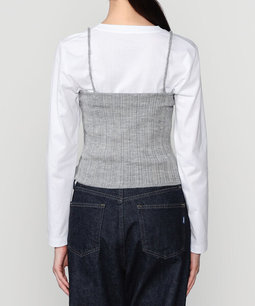 UNFIL（アンフィル）の「UNFIL | ロイヤルベビーアルパカ ランダムリブキャミソール WOMEN（ニット/セーター・レディース・グレー/グリーン系その他・1）」の8枚目の写真