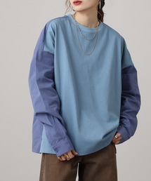ATELANE 天竺×ブロード切替ロンTEE
