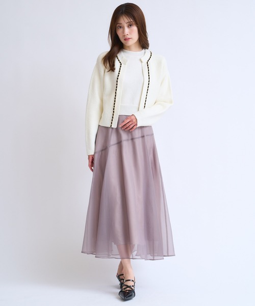 NOELA(ノエラ)の「【販路限定カラーあり】チェーンブレードニットアンサンブル(カーディガン/ボレロ・レディース・ベージュ/ブラック/オフホワイト/グレー・フリー)」の16枚目の写真