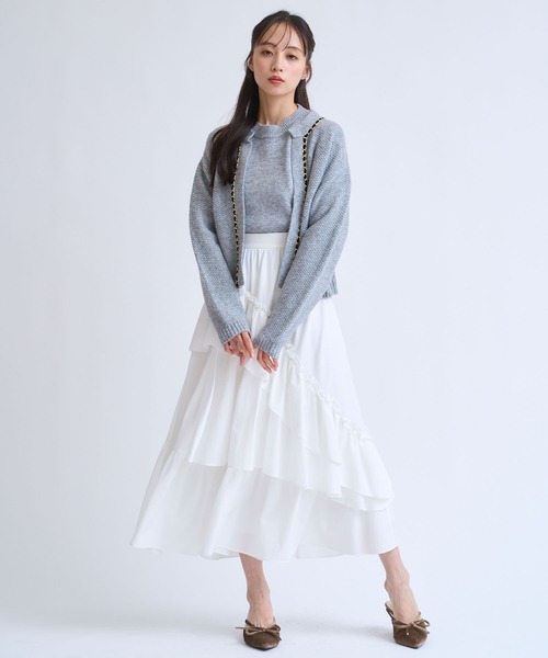 NOELA(ノエラ)の「【販路限定カラーあり】チェーンブレードニットアンサンブル(カーディガン/ボレロ・レディース・ベージュ/ブラック/オフホワイト/グレー・フリー)」の22枚目の写真