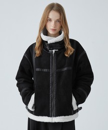VELNUS（ベルナス）の「【VELNUS】B-3 high neck design fleece-lined faux shearling jacket/Ｂ-3ハイネックデザイン 裏ボアフェイクムートンジャケット（ムートンコート）」