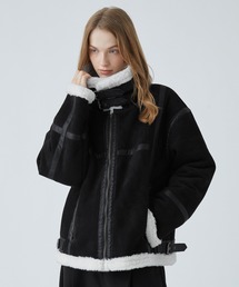 VELNUS（ベルナス）の「【VELNUS】B-3 high neck design fleece-lined faux shearling jacket/Ｂ-3ハイネックデザイン 裏ボアフェイクムートンジャケット（ムートンコート）」