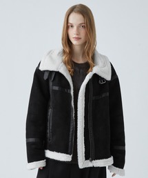 VELNUS（ベルナス）の「【VELNUS】B-3 high neck design fleece-lined faux shearling jacket/Ｂ-3ハイネックデザイン 裏ボアフェイクムートンジャケット（ムートンコート）」
