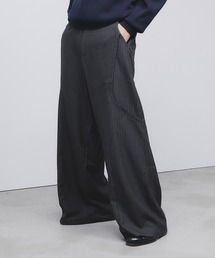 Adoon plain(アドーンプレーン)のSide Layered Pinstripe Wide Slacks / サイドレイヤードピンストライプワイドスラックス(スラックス)