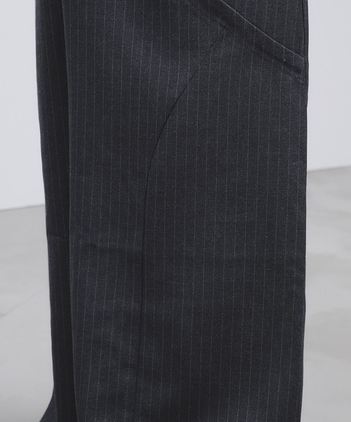 Adoon plain(アドーンプレーン)の「Side Layered Pinstripe Wide Slacks / サイドレイヤードピンストライプワイドスラックス(スラックス・メンズ・ブラウン/ブラック・LARGE/MEDIUM/SMALL)」の11枚目の写真