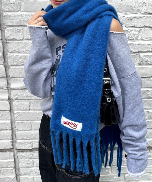 WHO'S WHO gallery（フーズフーギャラリー）の「SLOPPY ASSORTED MUFFLER（マフラー・レディース・スカイブルー/ブラック系その他/グレー/ブルー/グリーン系その他/イエロー/オレンジ/ベージュ系その他/グリーン・FREE）」の7枚目の写真