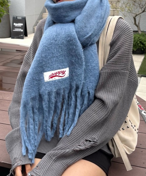 WHO'S WHO gallery（フーズフーギャラリー）の「SLOPPY ASSORTED MUFFLER（マフラー・レディース・スカイブルー/ブラック系その他/グレー/ブルー/グリーン系その他/イエロー/オレンジ/ベージュ系その他/グリーン・FREE）」の6枚目の写真