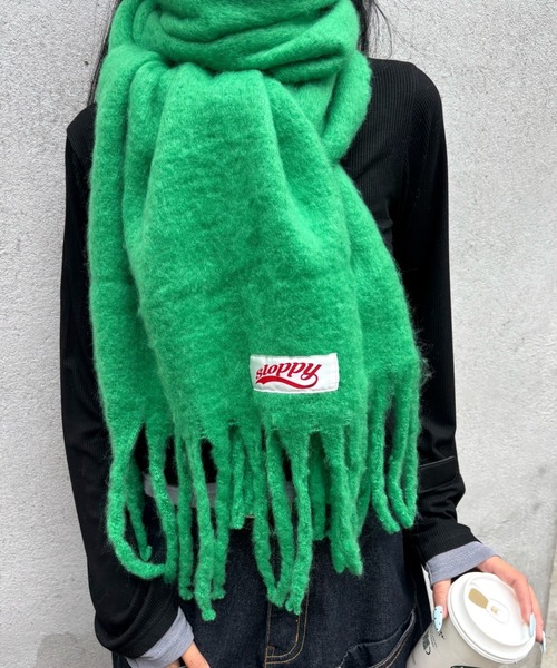 WHO'S WHO gallery（フーズフーギャラリー）の「SLOPPY ASSORTED MUFFLER（マフラー・レディース・スカイブルー/ブラック系その他/グレー/ブルー/グリーン系その他/イエロー/オレンジ/ベージュ系その他/グリーン・FREE）」の13枚目の写真