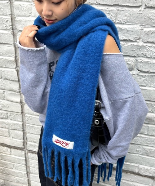 WHO'S WHO gallery（フーズフーギャラリー）の「SLOPPY ASSORTED MUFFLER（マフラー・レディース・スカイブルー/ブラック系その他/グレー/ブルー/グリーン系その他/イエロー/オレンジ/ベージュ系その他/グリーン・FREE）」の14枚目の写真