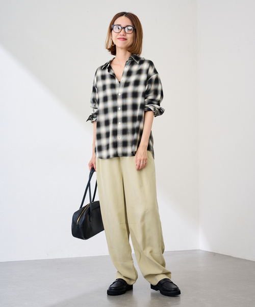 コットンレーヨンオンブレーチェックシャツ（シャツ/ブラウス