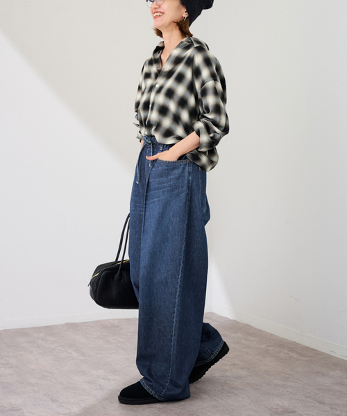 コットンレーヨンオンブレーチェックシャツ（シャツ/ブラウス