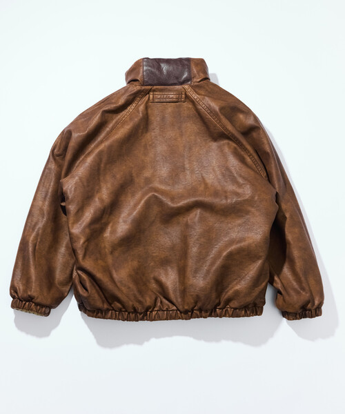 NAUTICA/ノーティカ フェイクレザー×ナイロン リバーシブルブルゾン