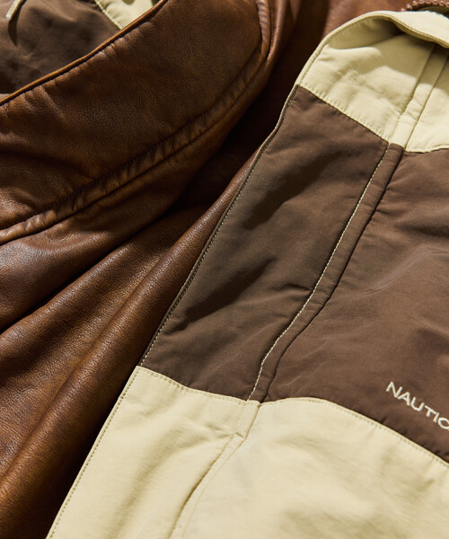 セール】NAUTICA/ノーティカ フェイクレザー×ナイロン リバーシブル