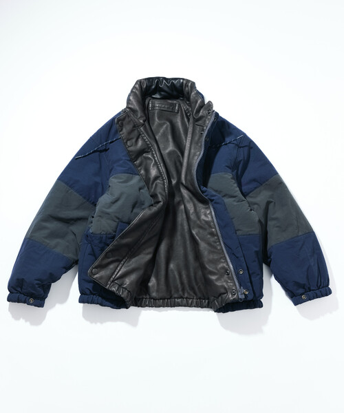 NAUTICA/ノーティカ フェイクレザー×ナイロン リバーシブルブルゾン