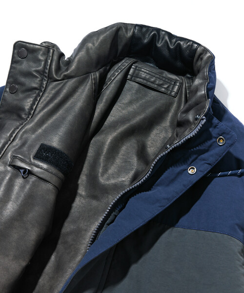 セール】NAUTICA/ノーティカ フェイクレザー×ナイロン リバーシブル