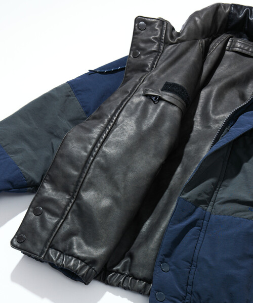 セール】NAUTICA/ノーティカ フェイクレザー×ナイロン リバーシブル