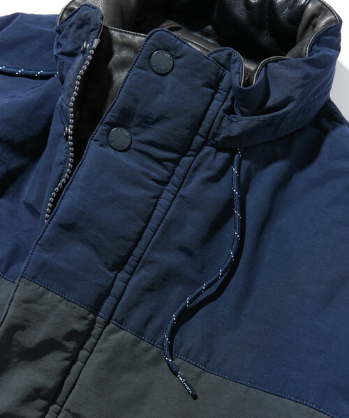 NAUTICA/ノーティカ フェイクレザー×ナイロン リバーシブルブルゾン