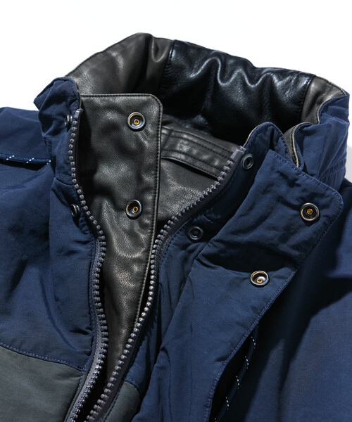 NAUTICA フェイクレザージャケット セール】NAUTICA/ノーティカ フェイクレザー×ナイロン リバーシブル