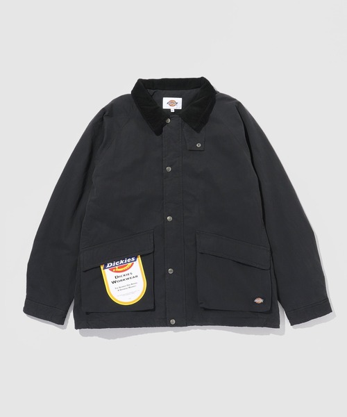 Dickies(ディッキーズ)の「Dickies 襟コーデュロイ切り替え 薄中綿 ワークジャケット(ミリタリージャケット・メンズ・ブラック/カーキ・M/L/XL)」の9枚目の写真