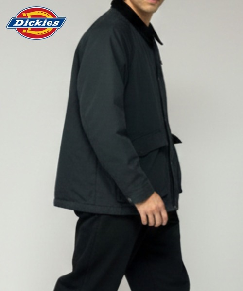 Dickies(ディッキーズ)の「Dickies 襟コーデュロイ切り替え 薄中綿 ワークジャケット(ミリタリージャケット・メンズ・ブラック/カーキ・M/L/XL)」の14枚目の写真