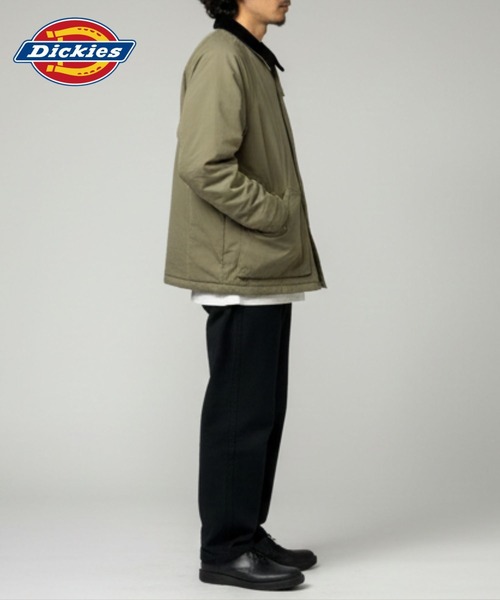 Dickies(ディッキーズ)の「Dickies 襟コーデュロイ切り替え 薄中綿 ワークジャケット(ミリタリージャケット・メンズ・ブラック/カーキ・M/L/XL)」の16枚目の写真