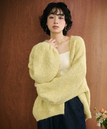 volume sleeve shawl knit cardigan /ボリュームスリーブショールニットカーディガン