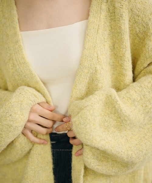 LAULEN(ローレン)の「volume sleeve shawl knit cardigan /ボリュームスリーブショールニットカーディガン(カーディガン/ボレロ・レディース・イエロー/アイボリー・FREE)」の11枚目の写真