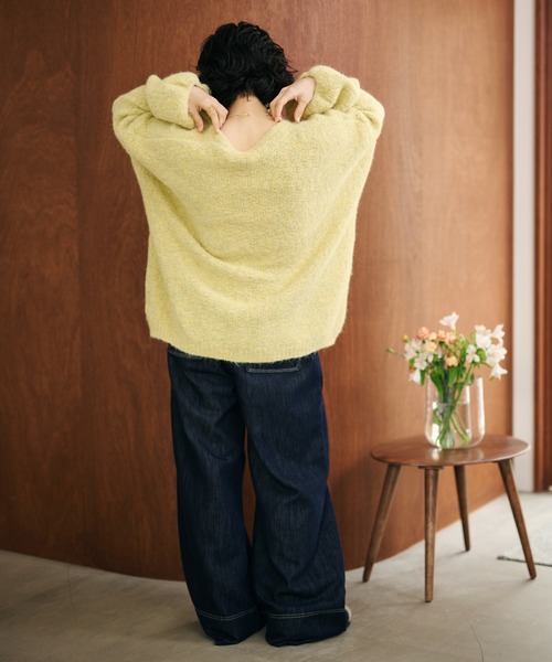 LAULEN(ローレン)の「volume sleeve shawl knit cardigan /ボリュームスリーブショールニットカーディガン(カーディガン/ボレロ・レディース・イエロー/アイボリー・FREE)」の16枚目の写真