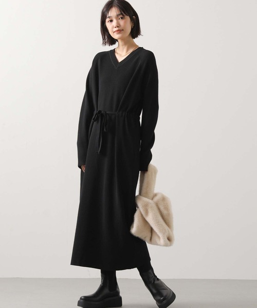 セール】VネックリブニットOワンピ（ワンピース）｜Gready Brilliant