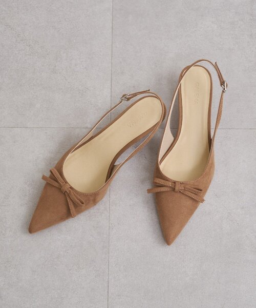 LOUNGEDRESS（ラウンジドレス）の「【GALENA/ガレナ】リボンポインテッドトゥパンプス（パンプス・レディース・ブラック/キャメル・37/36/38）」の3枚目の写真