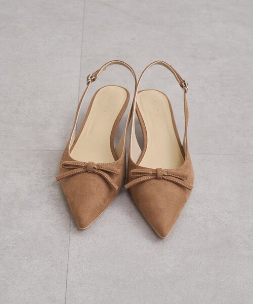 LOUNGEDRESS（ラウンジドレス）の「【GALENA/ガレナ】リボンポインテッドトゥパンプス（パンプス・レディース・ブラック/キャメル・37/36/38）」の4枚目の写真