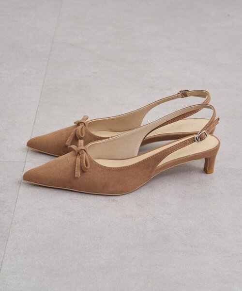 LOUNGEDRESS（ラウンジドレス）の「【GALENA/ガレナ】リボンポインテッドトゥパンプス（パンプス・レディース・ブラック/キャメル・37/36/38）」の5枚目の写真