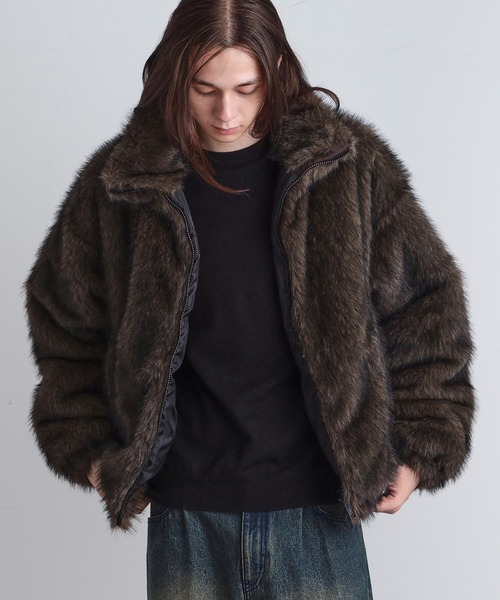 tk.TAKEO KIKUCHI（ティーケータケオキクチ）の「ミックスフェイクファーブルゾン（ブルゾン・メンズ・ブラウン系その他/ブラック/ダークブラウン・02/01/03）」の3枚目の写真