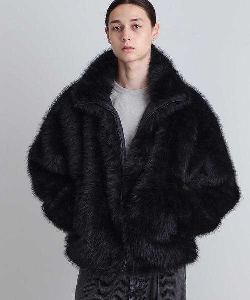 新品タグ付き⭐︎レースブルゾン セール】ミックスフェイクファーブルゾン（ブルゾン）｜tk.TAKEO