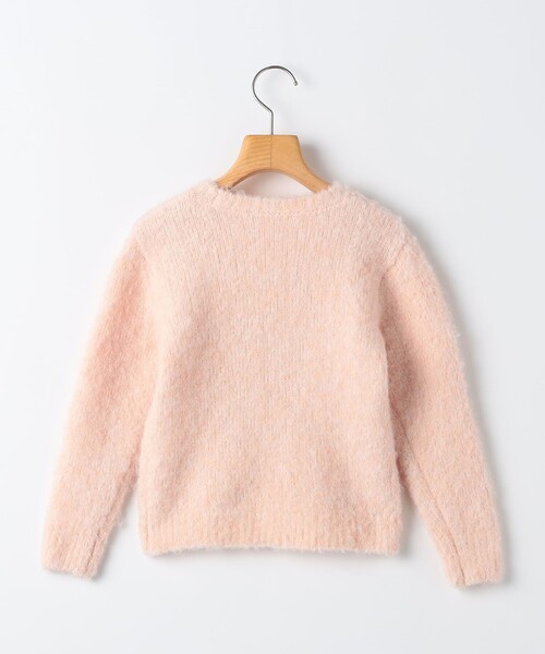 SHIPS(シップス)の「SHIPS KIDS:100~130cm /〈洗濯機可能〉シャギー エンブロイダリー ニット(ニット/セーター・キッズ・ベビーピンク/オフホワイト・130/120/110/100)」の9枚目の写真