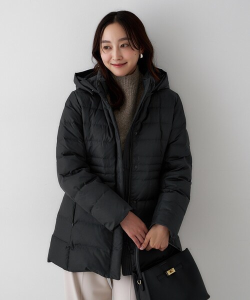 セール】【はっ水機能/フード取り外し可】ミディダウンコート（ダウン