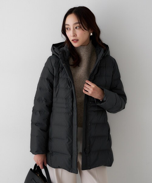 セール】【はっ水機能/フード取り外し可】ミディダウンコート（ダウン