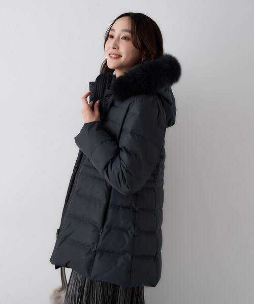 セール】【はっ水機能/フード取り外し可】ミディダウンコート（ダウン