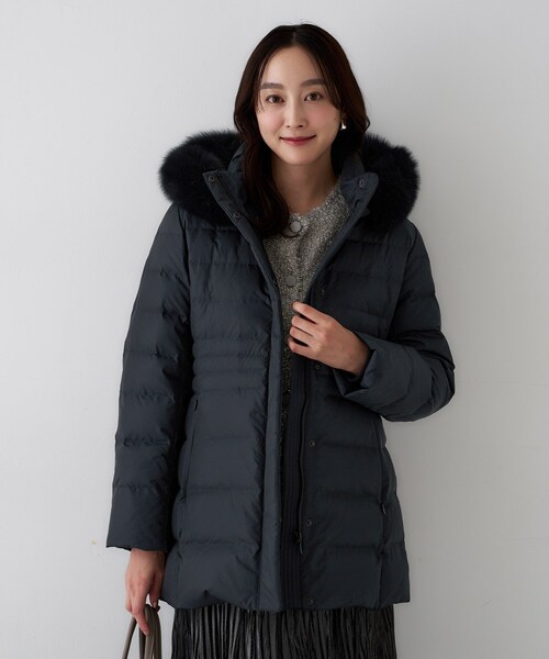 セール】【はっ水機能/フード取り外し可】ミディダウンコート（ダウン