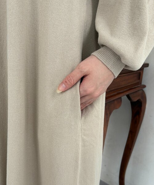 Thevon(ゼボン)の「ハーフジップニットセットワンピース(ワンピース・レディース・ブラック/アイボリー/ブラウン・FREE)」の12枚目の写真