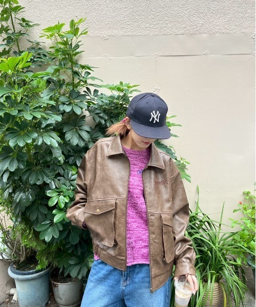 centimeter(センチメーター)の「Fake leather flight jacket(ブルゾン・メンズ・ブラウン・MEDIUM/LARGE)」の7枚目の写真