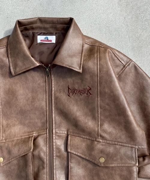 centimeter(センチメーター)の「Fake leather flight jacket(ブルゾン・メンズ・ブラウン・MEDIUM/LARGE)」の11枚目の写真