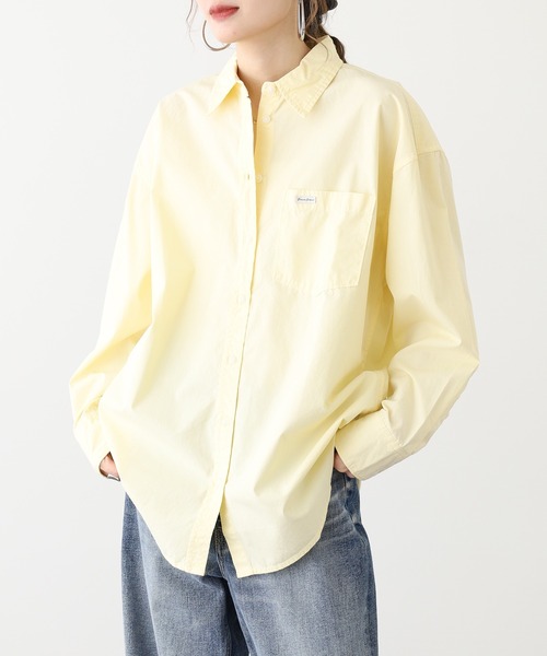 GUESS JEANS（ゲスジーンズ）の「GUESS JEANS GJ LS OS POCKET SHIRT ゲス 折り襟 クラシックカラー 胸ポケット 長袖シャツ（シャツ/ブラウス・レディース・イエロー/ラベンダー・S/M/L）」の7枚目の写真