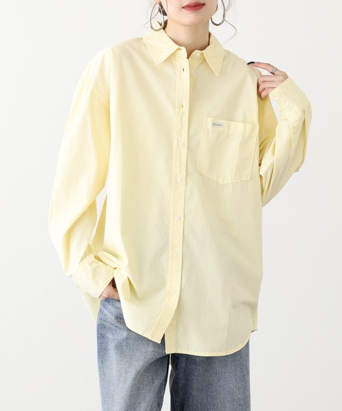 GUESS JEANS（ゲスジーンズ）の「GUESS JEANS GJ LS OS POCKET SHIRT ゲス 折り襟 クラシックカラー 胸ポケット 長袖シャツ（シャツ/ブラウス・レディース・イエロー/ラベンダー・S/M/L）」の8枚目の写真