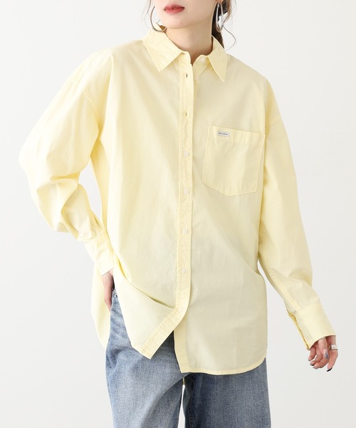 GUESS JEANS（ゲスジーンズ）の「GUESS JEANS GJ LS OS POCKET SHIRT ゲス 折り襟 クラシックカラー 胸ポケット 長袖シャツ（シャツ/ブラウス・レディース・イエロー/ラベンダー・S/M/L）」の10枚目の写真