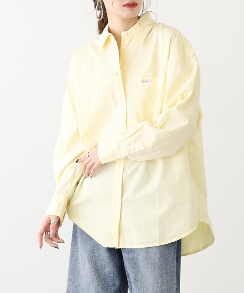 GUESS JEANS（ゲスジーンズ）の「GUESS JEANS GJ LS OS POCKET SHIRT ゲス 折り襟 クラシックカラー 胸ポケット 長袖シャツ（シャツ/ブラウス・レディース・イエロー/ラベンダー・S/M/L）」の9枚目の写真