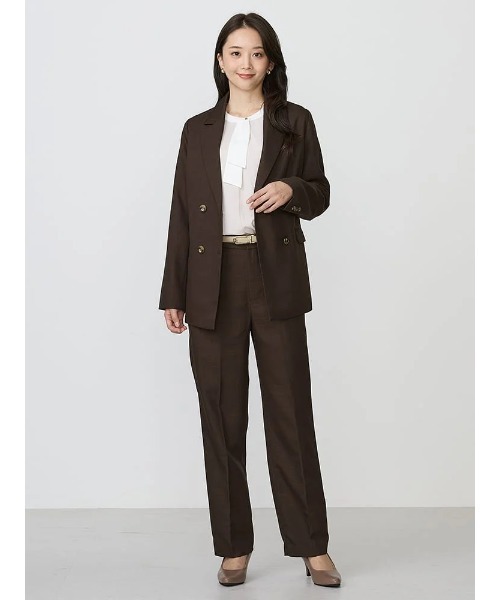 Perfect Suit FActory（パーフェクトスーツファクトリー）の「レディスソフトスーツ　ダブルジャケット　無地　グレー/ブラウン/ネイビー（テーラードジャケット・レディース・ネイビー/ダークブラウン/チャコールグレー・S/M/L/SS）」の18枚目の写真