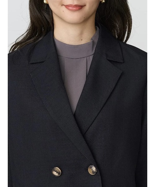 Perfect Suit FActory（パーフェクトスーツファクトリー）の「レディスソフトスーツ　ダブルジャケット　無地　グレー/ブラウン/ネイビー（テーラードジャケット・レディース・ネイビー/ダークブラウン/チャコールグレー・S/M/L/SS）」の9枚目の写真