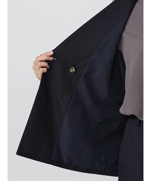 Perfect Suit FActory（パーフェクトスーツファクトリー）の「レディスソフトスーツ　ダブルジャケット　無地　グレー/ブラウン/ネイビー（テーラードジャケット・レディース・ネイビー/ダークブラウン/チャコールグレー・S/M/L/SS）」の13枚目の写真