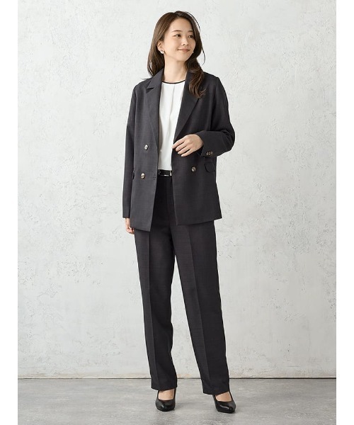 Perfect Suit FActory（パーフェクトスーツファクトリー）の「レディスソフトスーツ　ダブルジャケット　無地　グレー/ブラウン/ネイビー（テーラードジャケット・レディース・ネイビー/ダークブラウン/チャコールグレー・S/M/L/SS）」の22枚目の写真